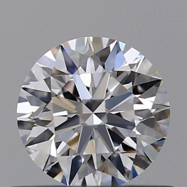 0.53 Carat, Natural White, Round Diamond ~ D Colour, VVS2 Clarity