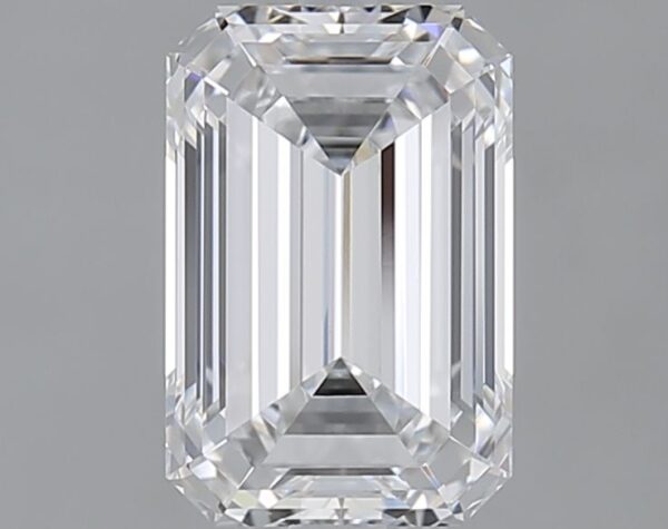 2.01 Carat, Natural White, Emerald Diamond ~ D Colour, VVS2 Clarity