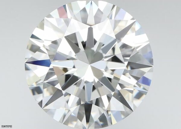 3.09 Carat, Natural White, Round Diamond ~ H Colour, VS2 Clarity