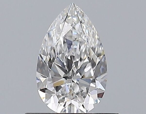 0.52 Carat, Natural White, Pear Diamond ~ D Colour, VVS2 Clarity