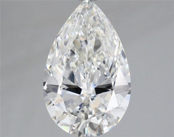 3.51 Carat, Natural White, Pear Diamond ~ G Colour, VVS2 Clarity