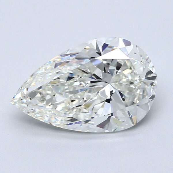 3.7 Carat, Natural White, Pear Diamond ~ I Colour, SI1 Clarity