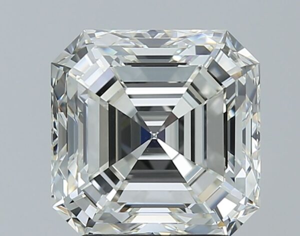 3.05 Carat, Natural White, Square Emerald Diamond ~ H Colour, VS1 Clarity