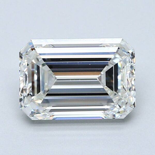 3.01 Carat, Natural White, Emerald Diamond ~ H Colour, VVS2 Clarity